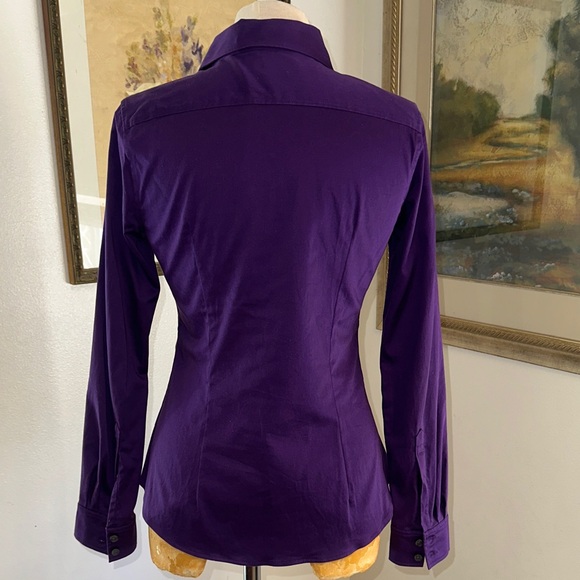 Banana Republic No Iron Purple Women's Button-Up Shirt Size 4 - Picture 9 of 13
